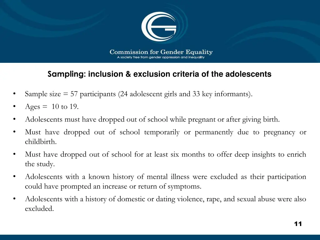 sampling inclusion exclusion criteria