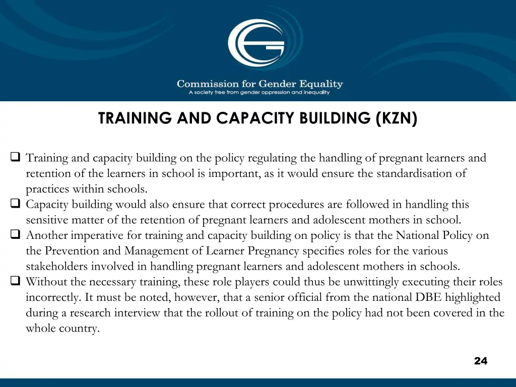 training and capacity building kzn