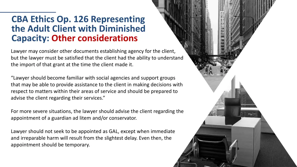 cba ethics op 126 representing the adult client 11