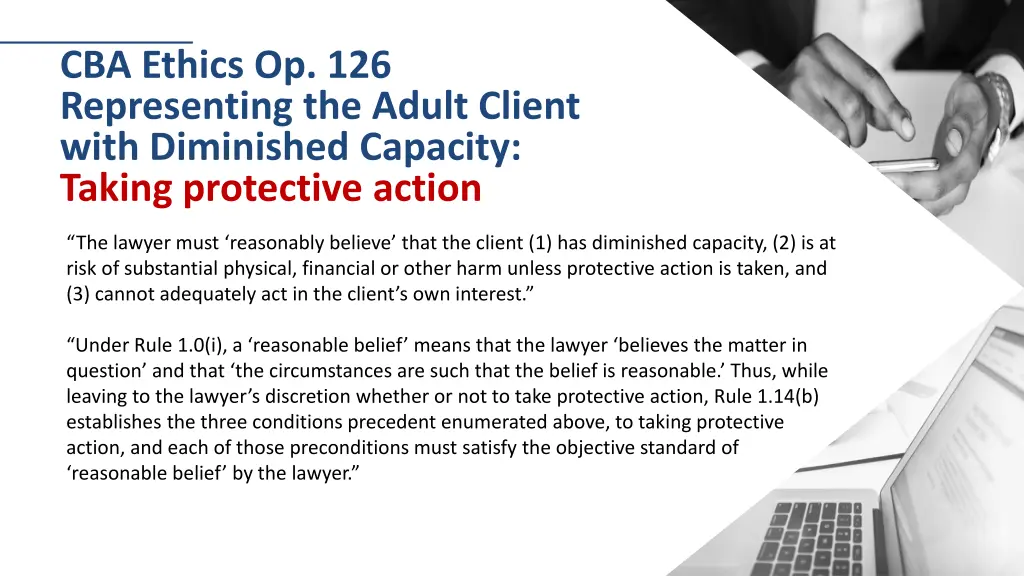 cba ethics op 126 representing the adult client 5