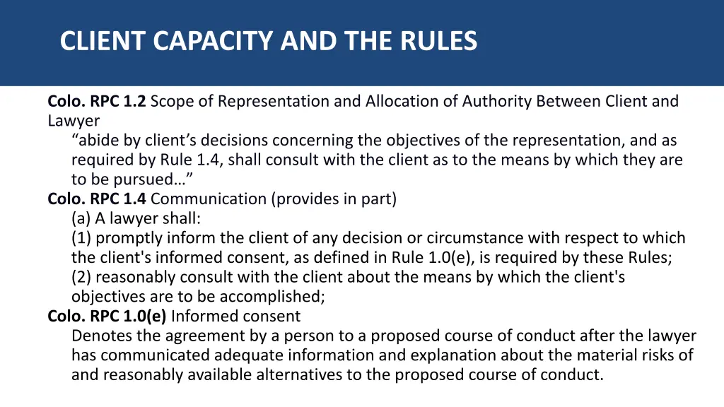 client capacity and the rules