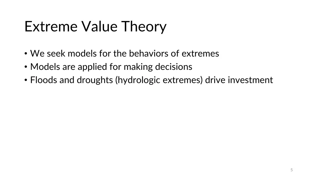 extreme value theory 1