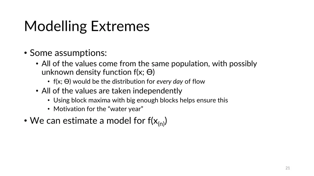 modelling extremes