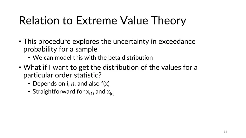 relation to extreme value theory