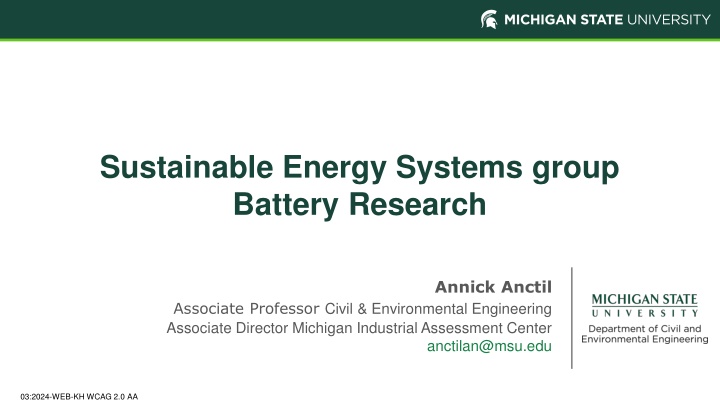 sustainable energy systems group battery research