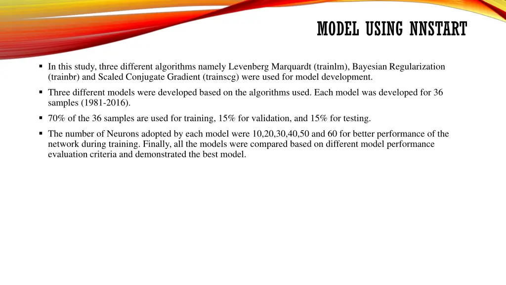 model using nnstart