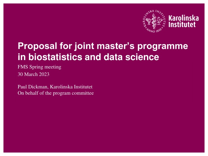 proposal for joint master s programme