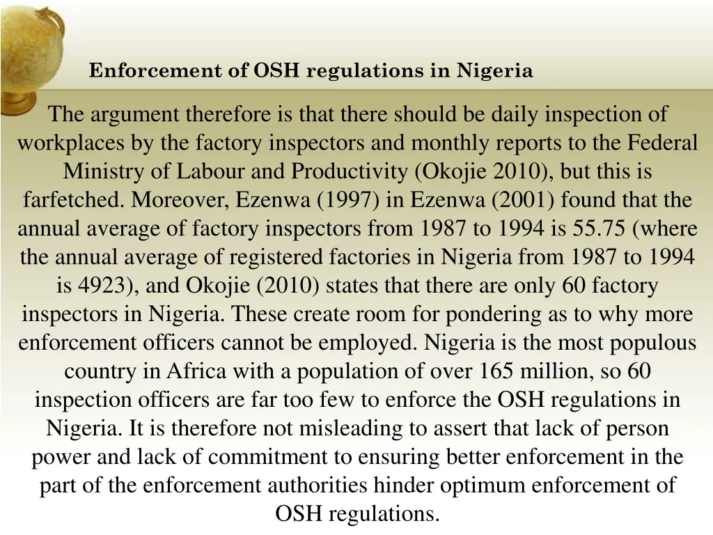 enforcement of osh regulations in nigeria 3