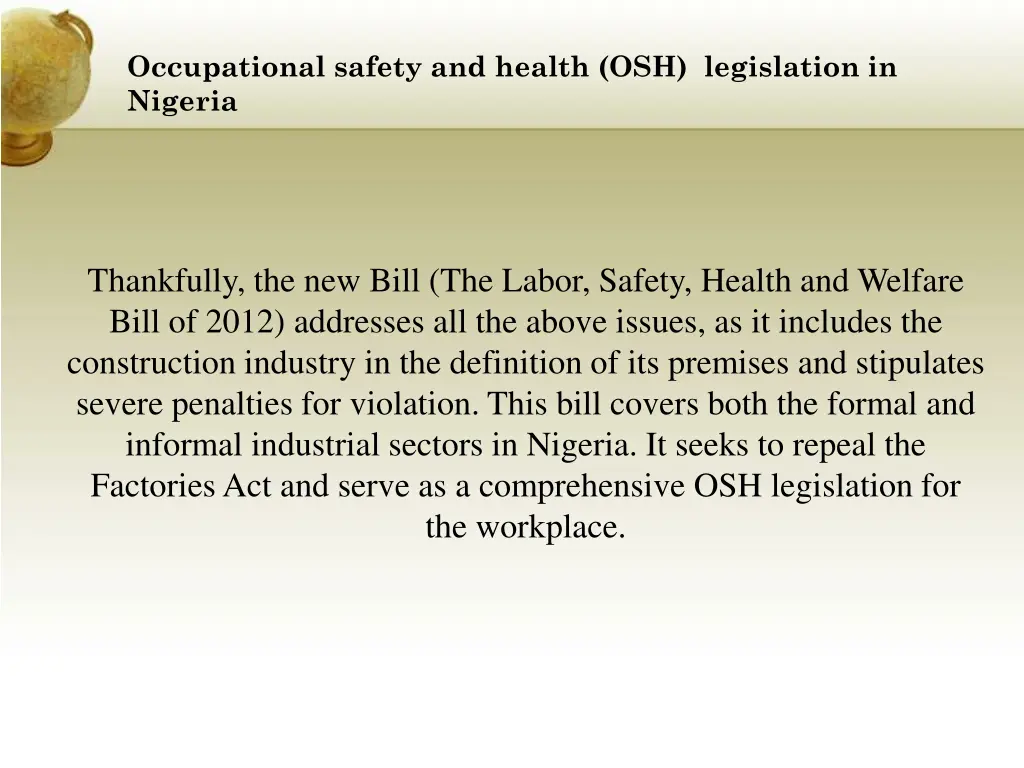 occupational safety and health osh legislation 3