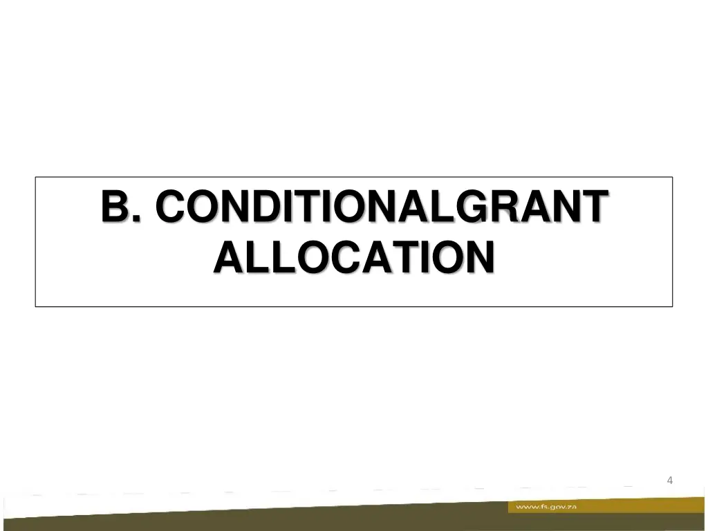 b conditionalgrant allocation