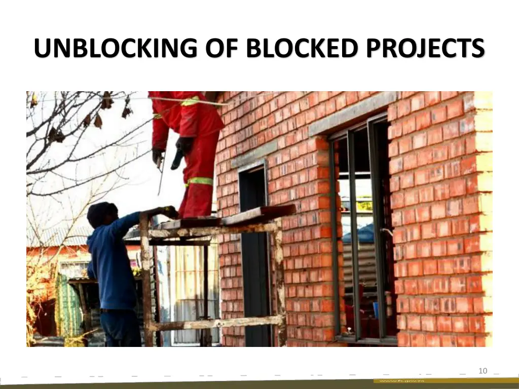 unblocking of blocked projects