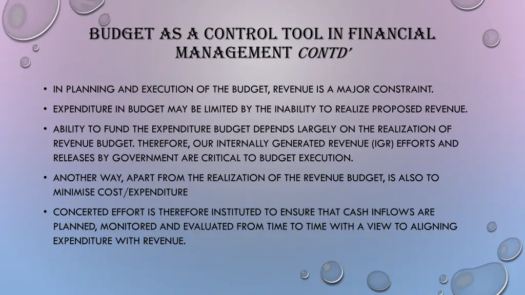 budget as a control tool in financial management 1