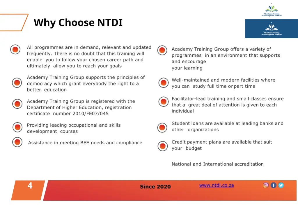 why choose ntdi