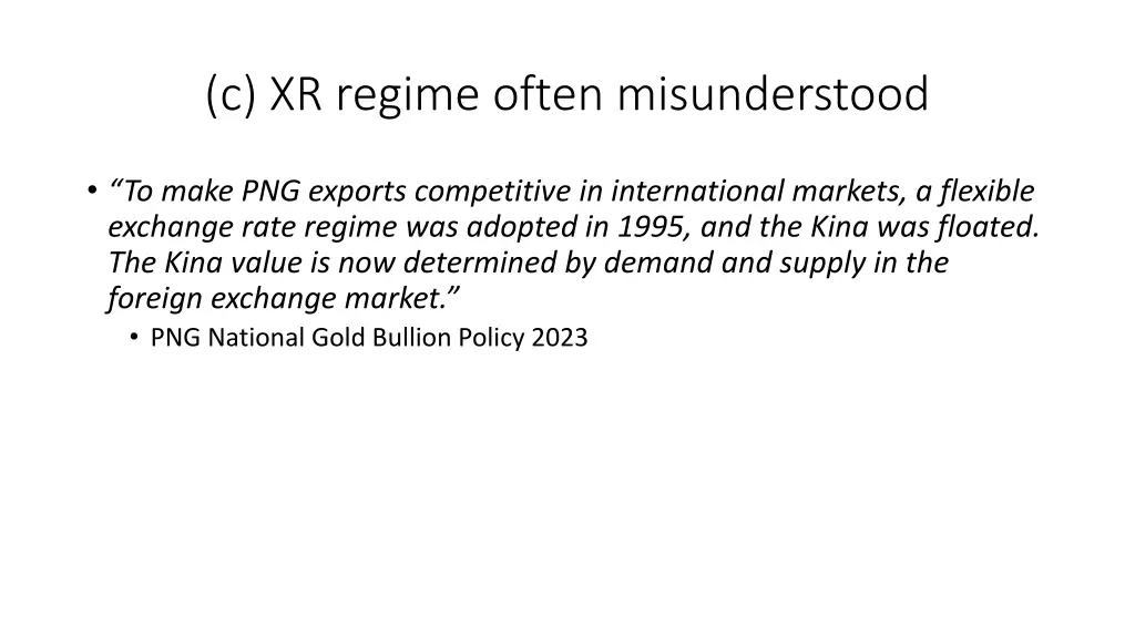 c xr regime often misunderstood