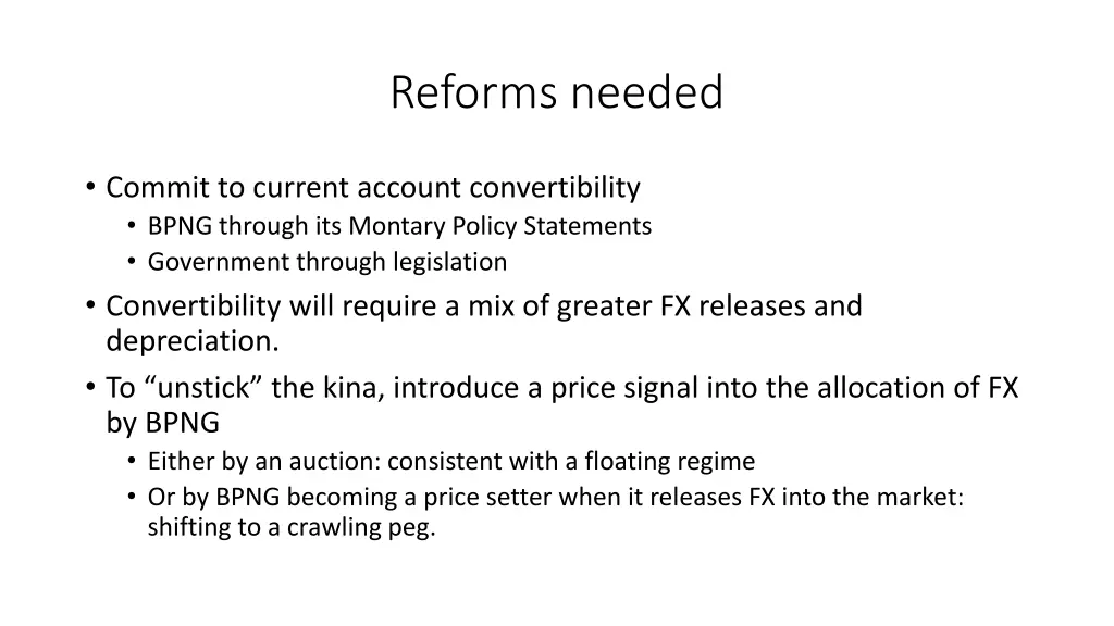 reforms needed