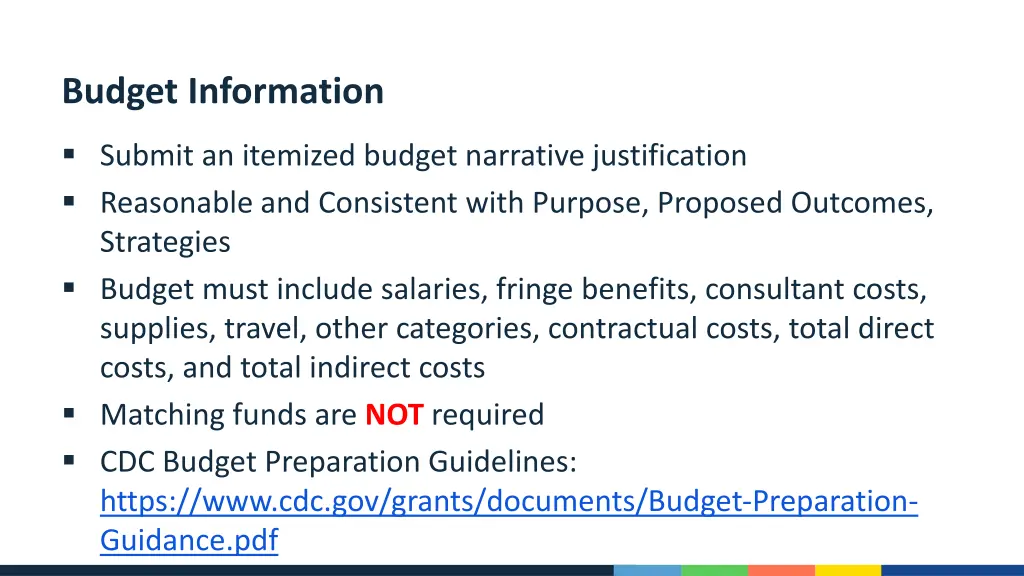 budget information