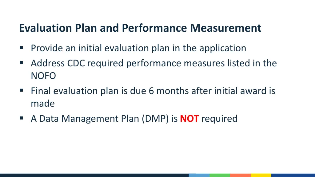 evaluation plan and performance measurement