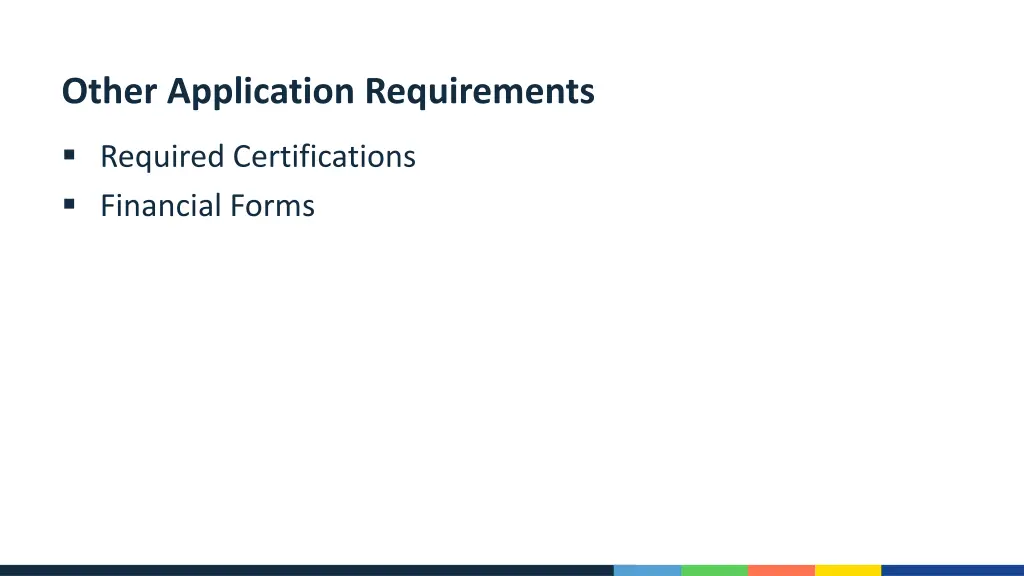other application requirements