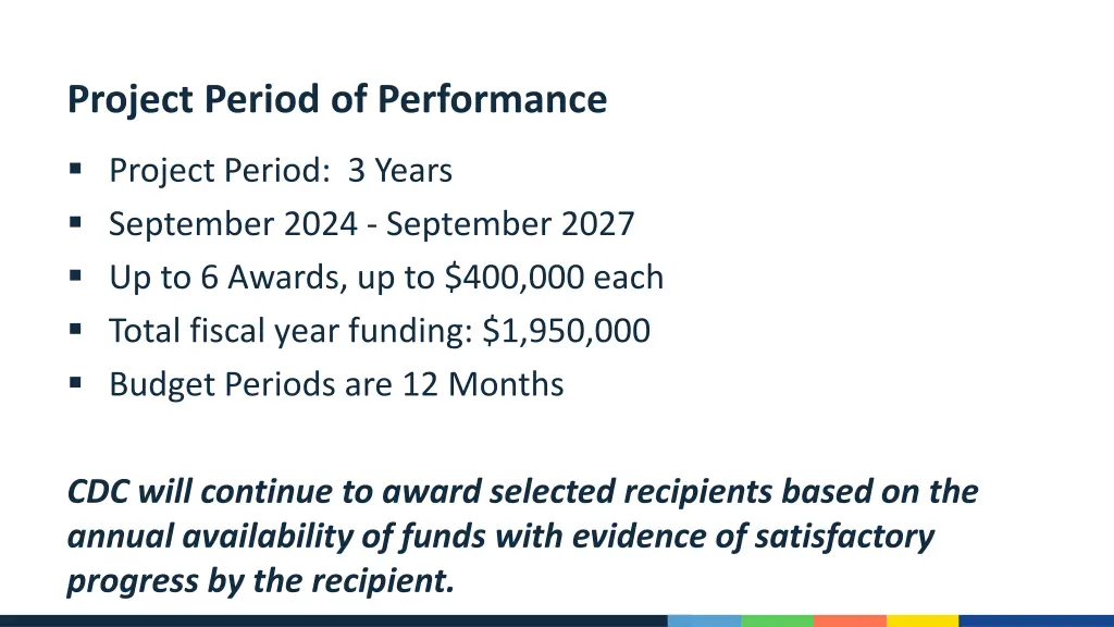 project period of performance