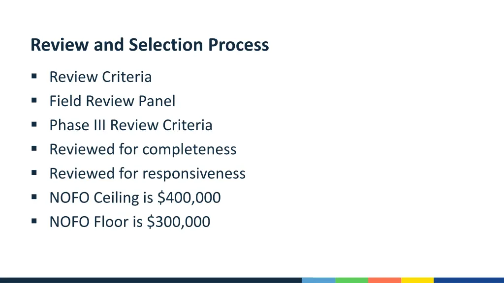 review and selection process