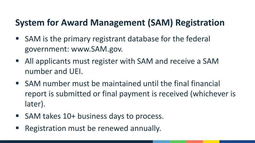 system for award management sam registration
