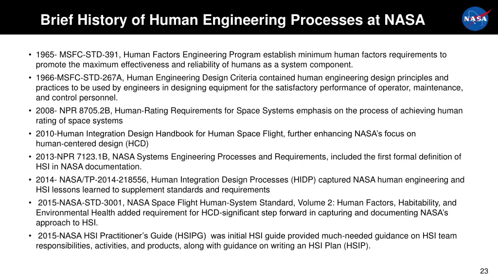 brief history of human engineering processes