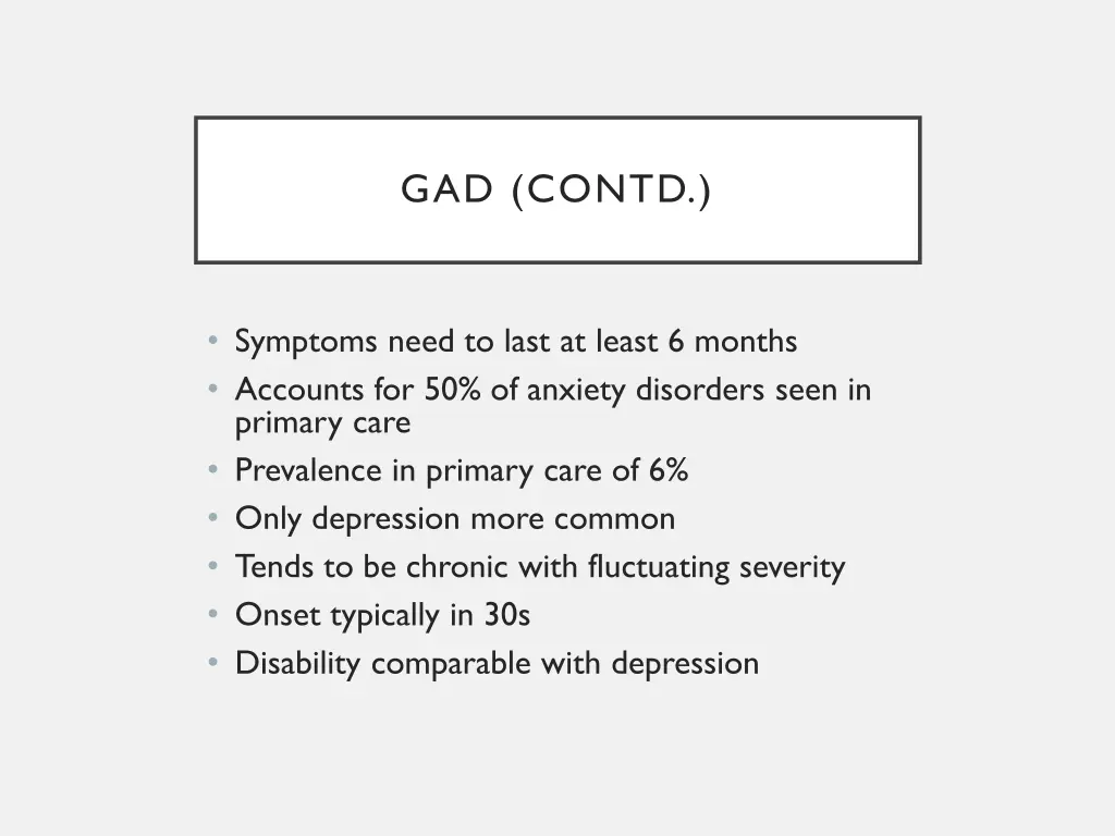 gad contd