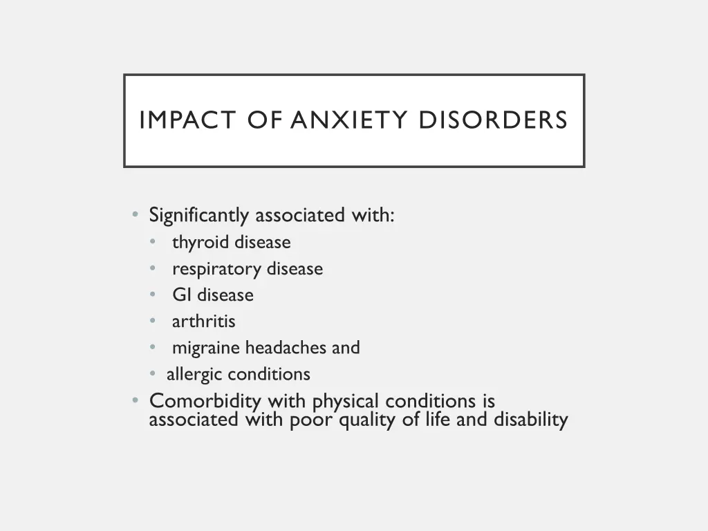 impact of anxiety disorders 1