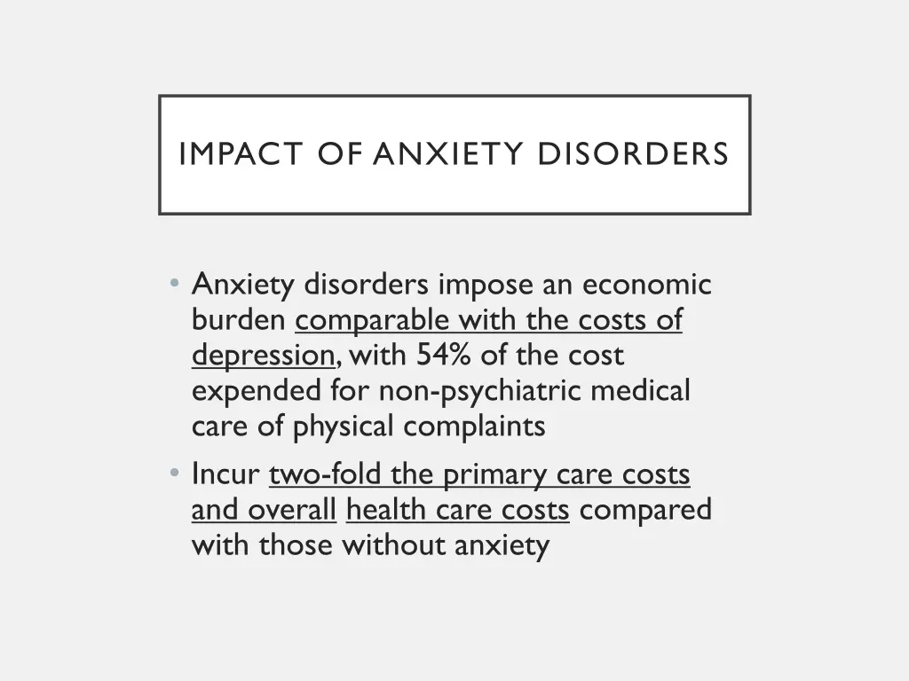impact of anxiety disorders