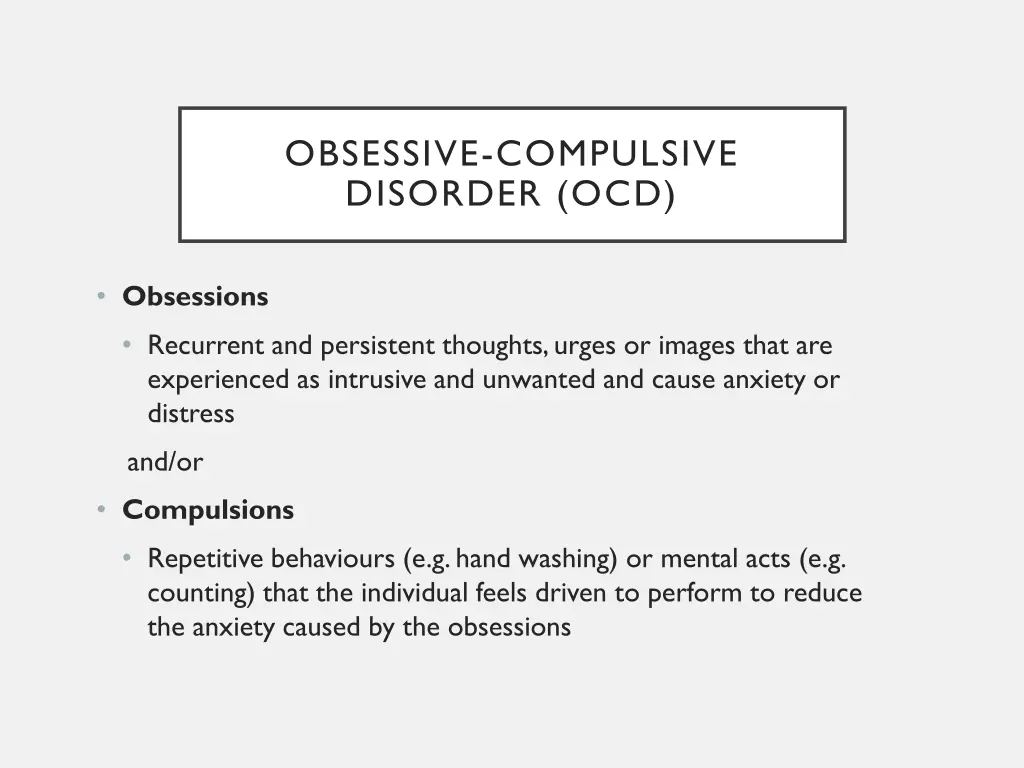 obsessive compulsive disorder ocd