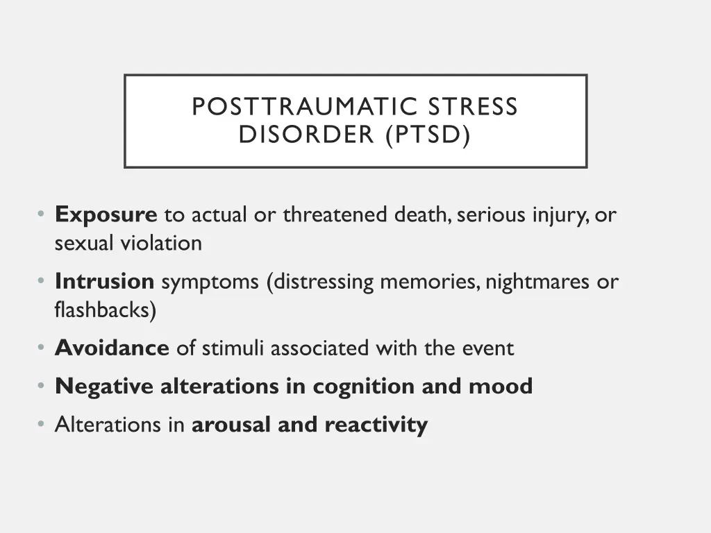 posttraumatic stress disorder ptsd