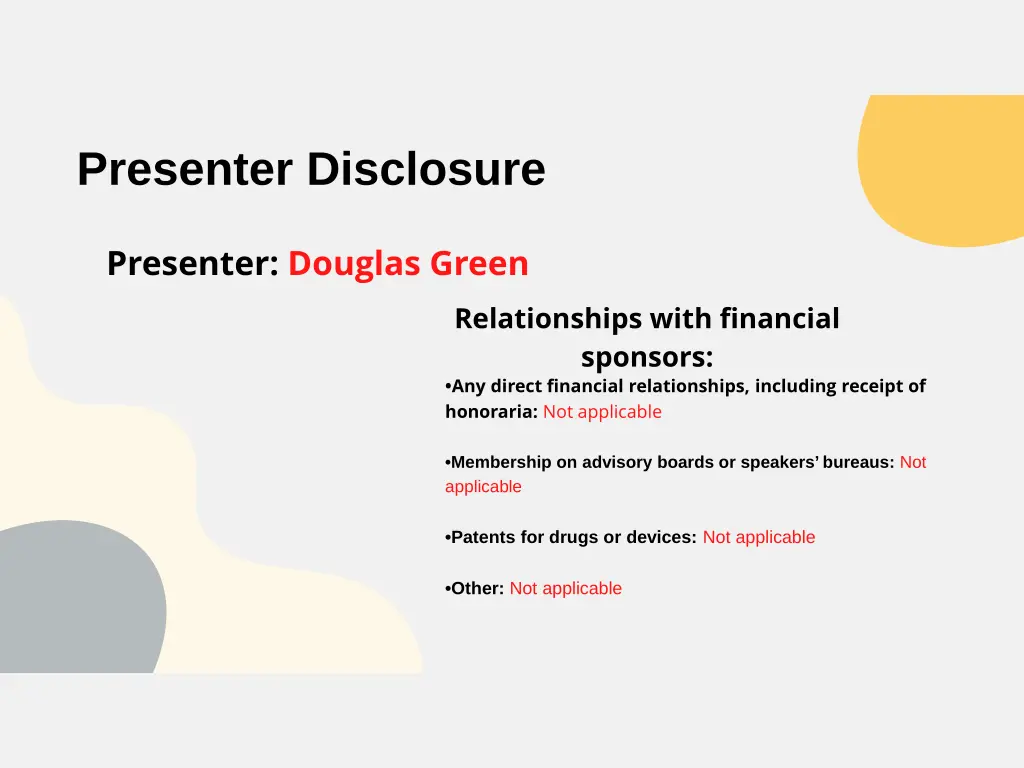 presenter disclosure