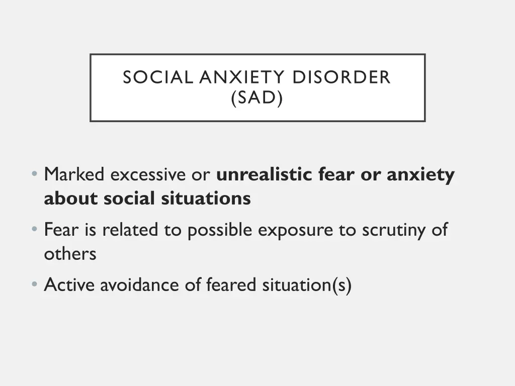 social anxiety disorder sad