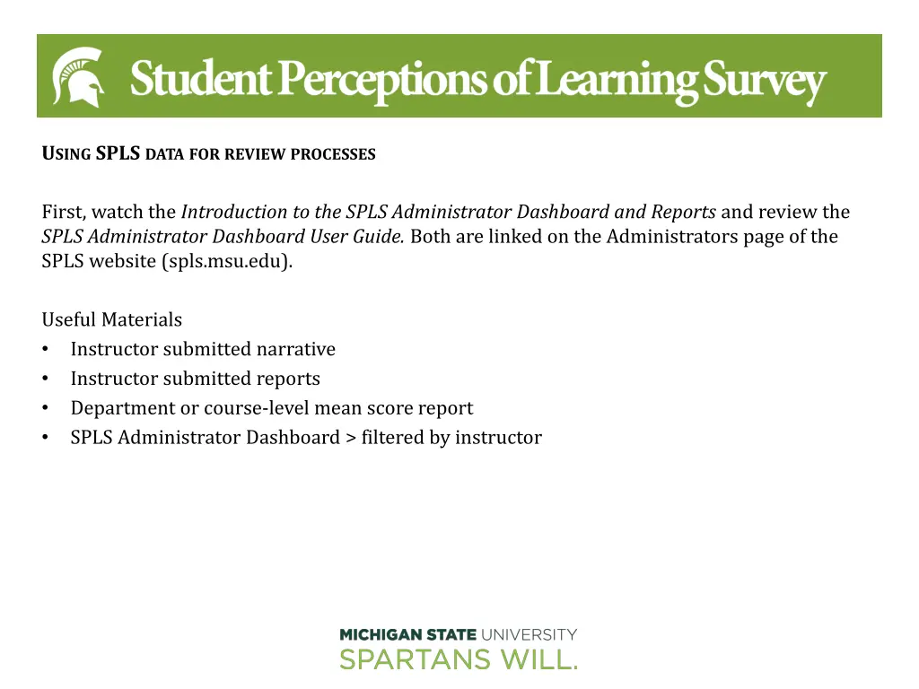 u sing spls data for review processes 1