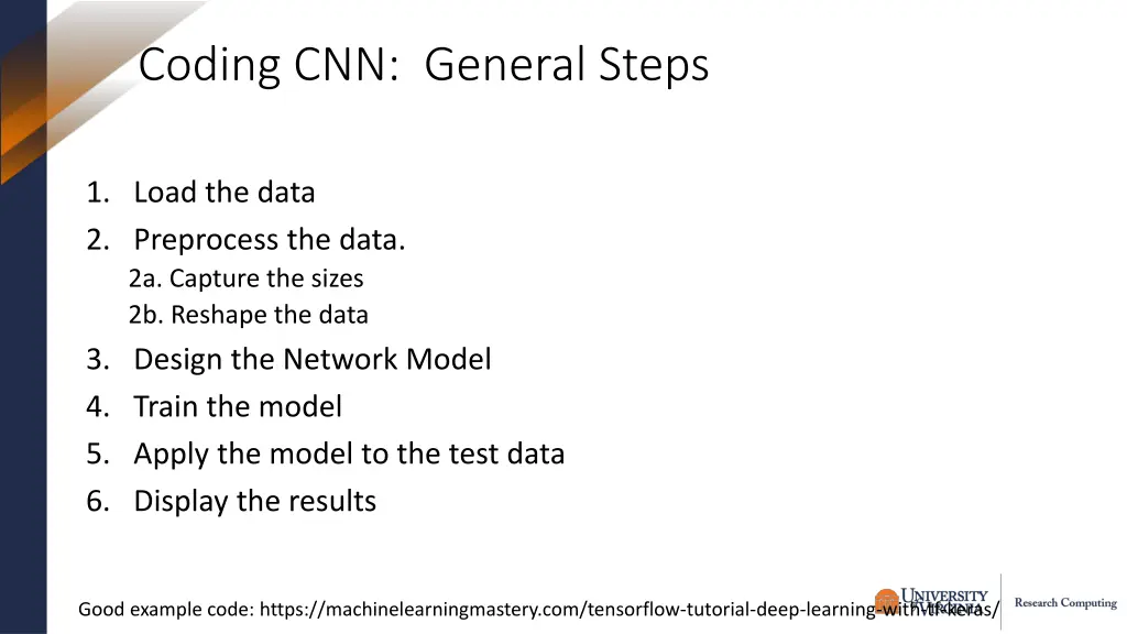 coding cnn general steps