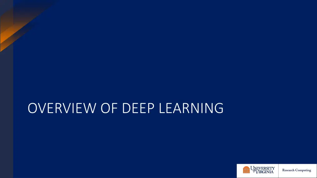 overview of deep learning