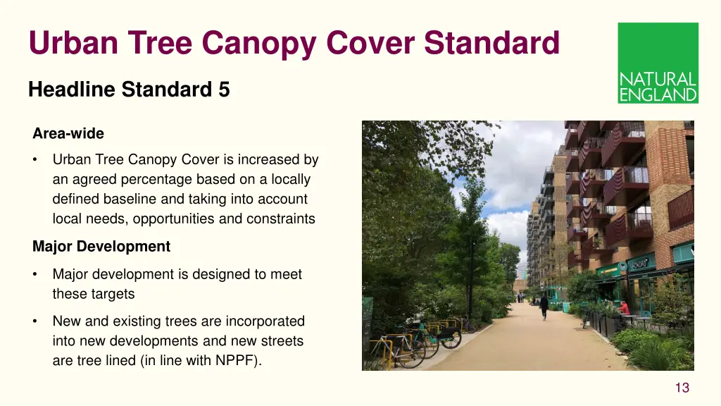 urban tree canopy cover standard