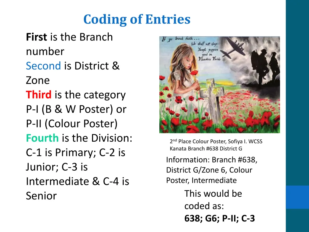 coding of entries