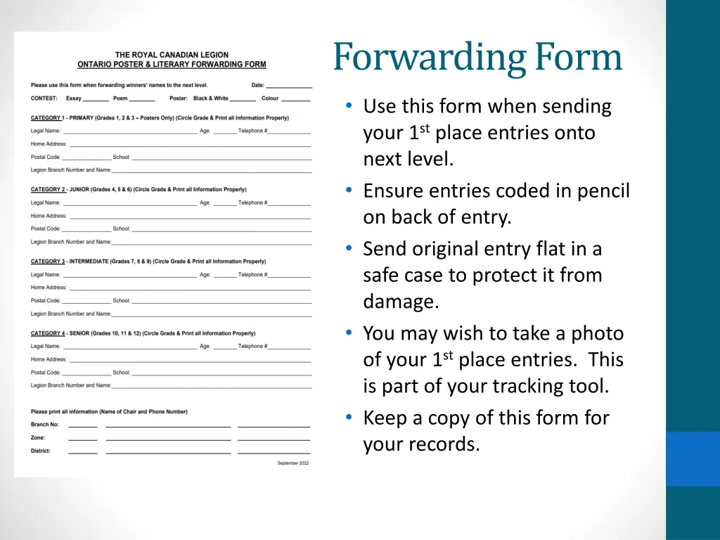 forwarding form