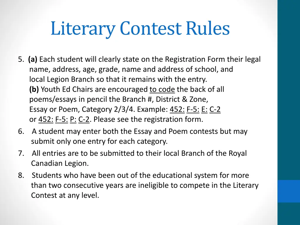 literary contest rules 1