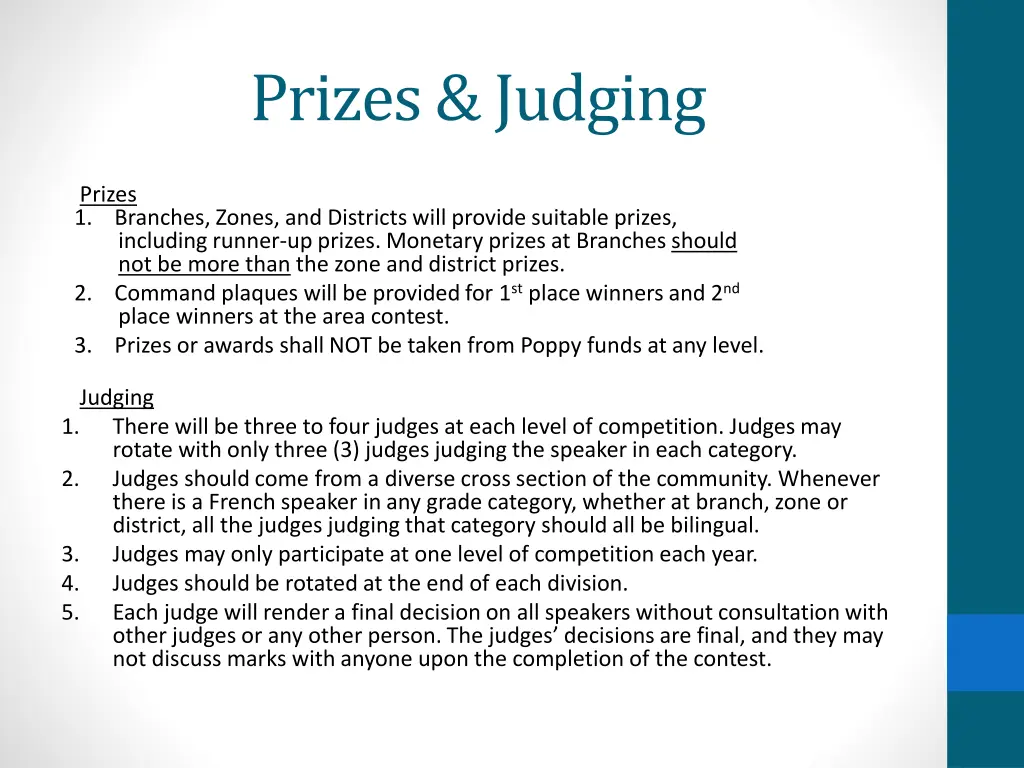 prizes judging