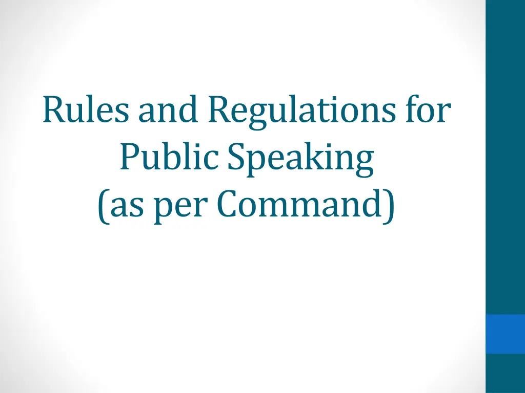 rules and regulations for public speaking