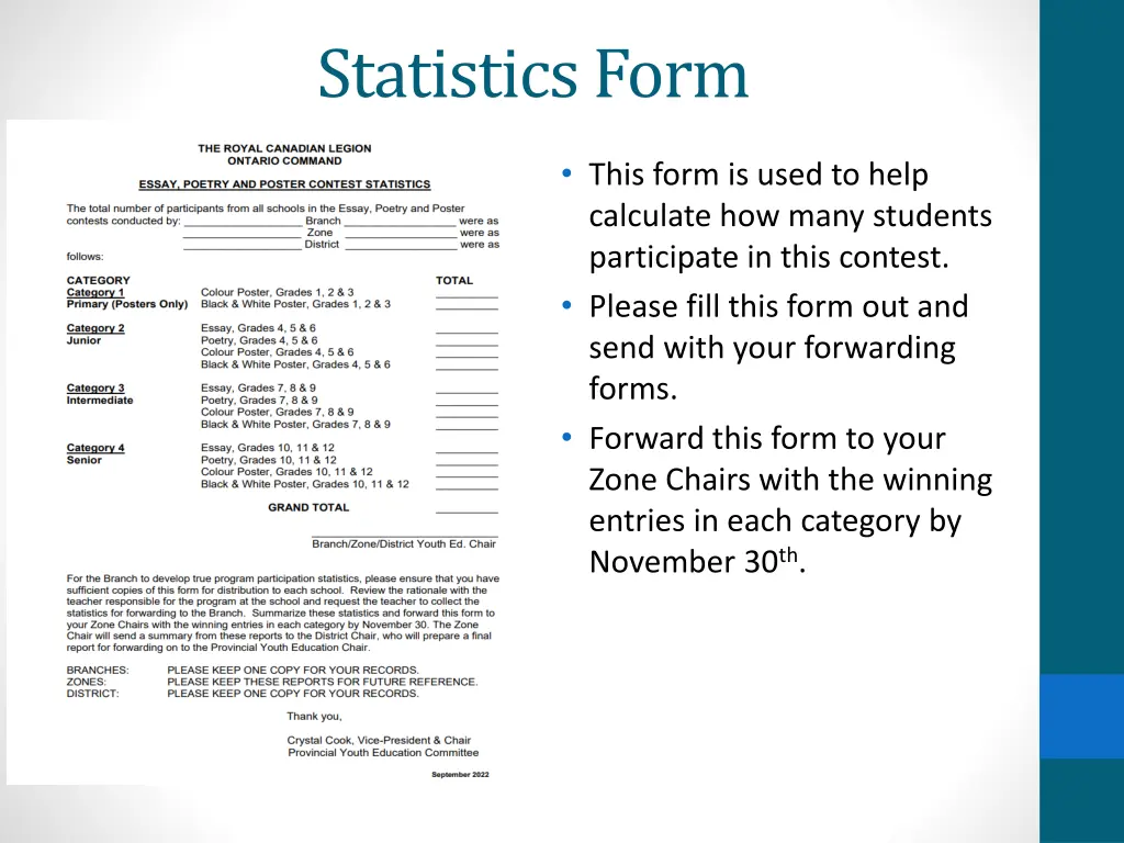 statistics form