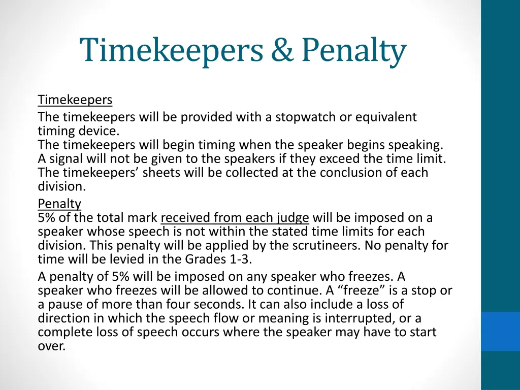 timekeepers penalty