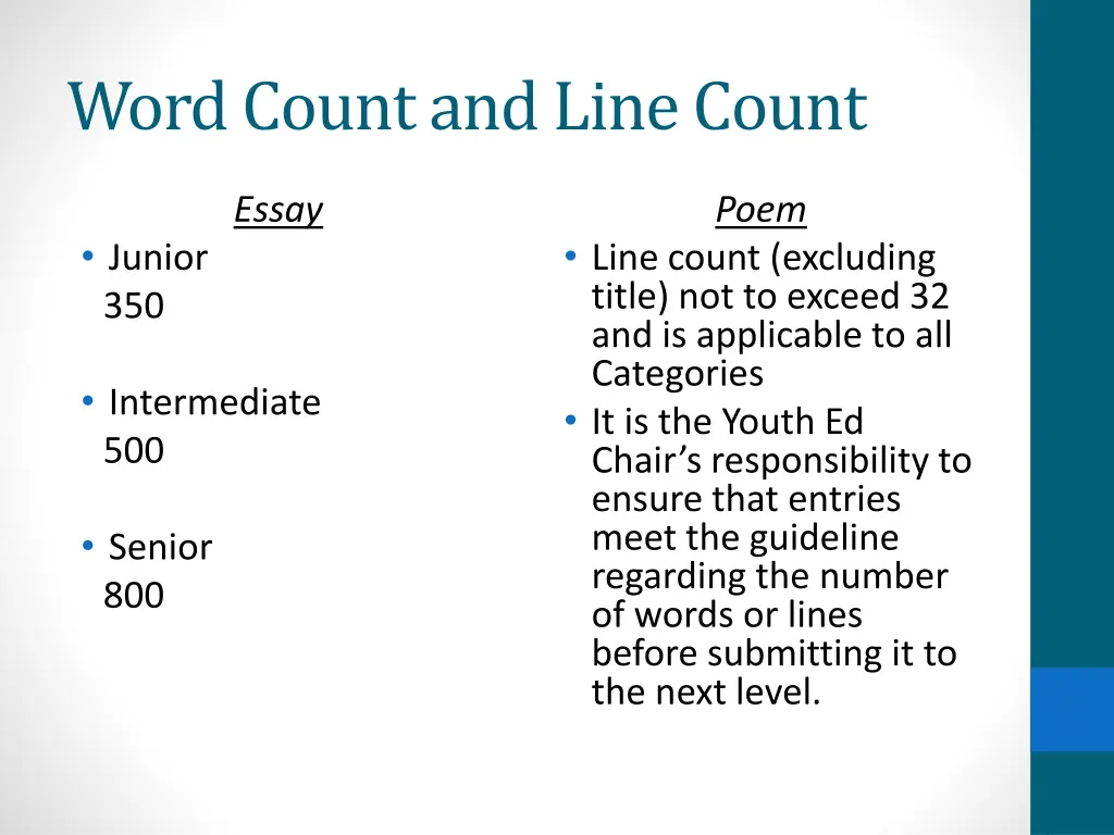 word count and line count