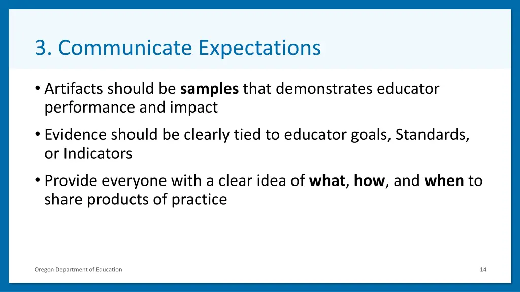 3 communicate expectations