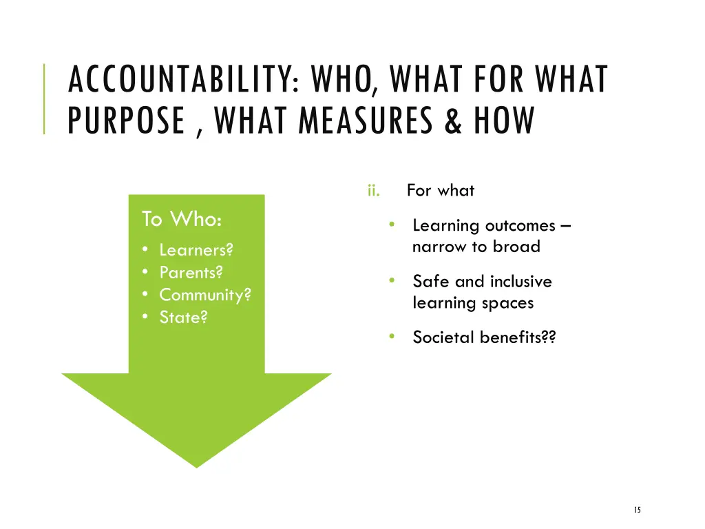 accountability who what for what purpose what