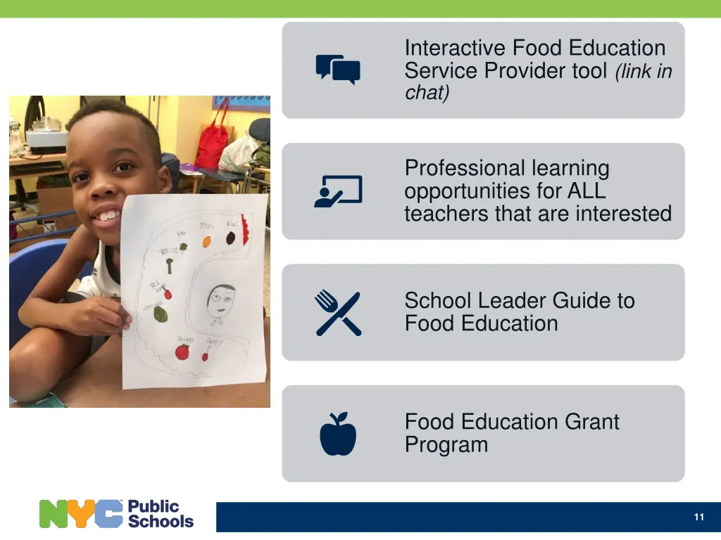 interactive food education service provider tool