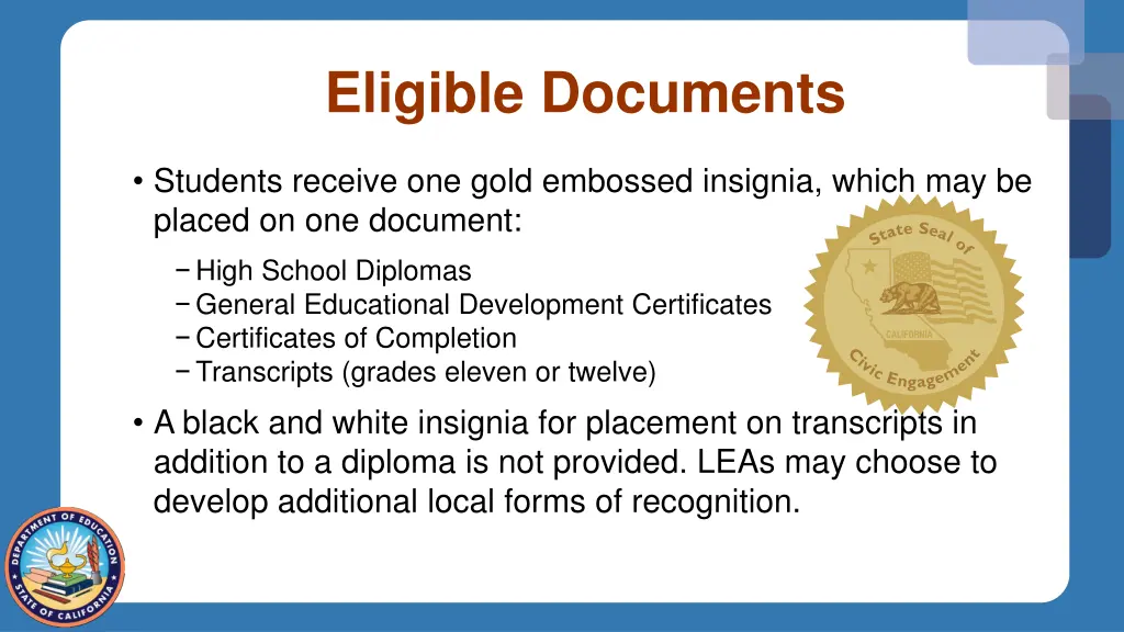 eligible documents