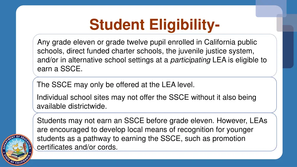 student eligibility